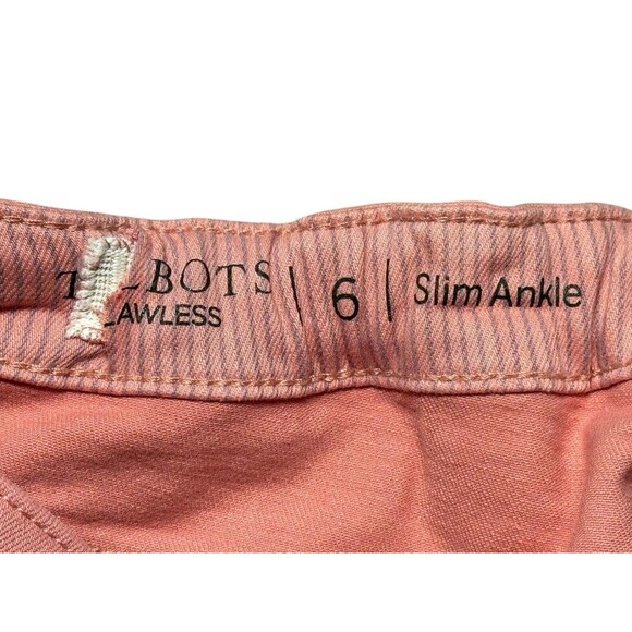 Talbots Flawless Slim Ankle Jeans Women’s 6 Pink Stretch Back Elastic Waist NWT - Picture 7 of 12